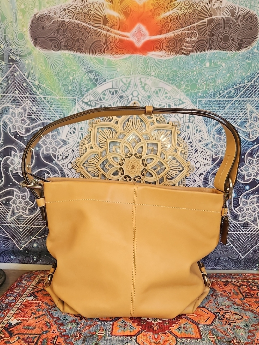 Coach Vintage Camel Leather Shoulder Bag in Tan - F15064